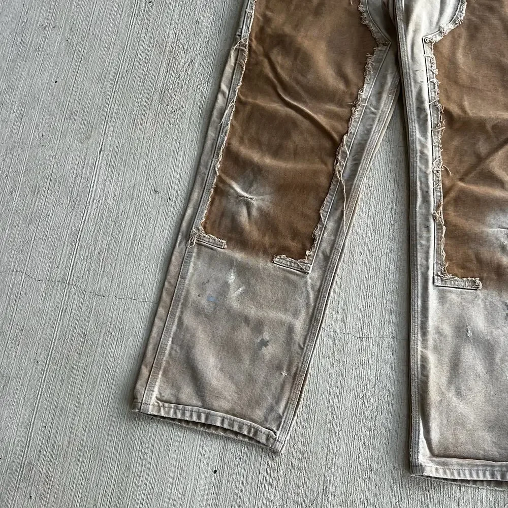 Carhartt faded brown double knee work wear carpenter pants